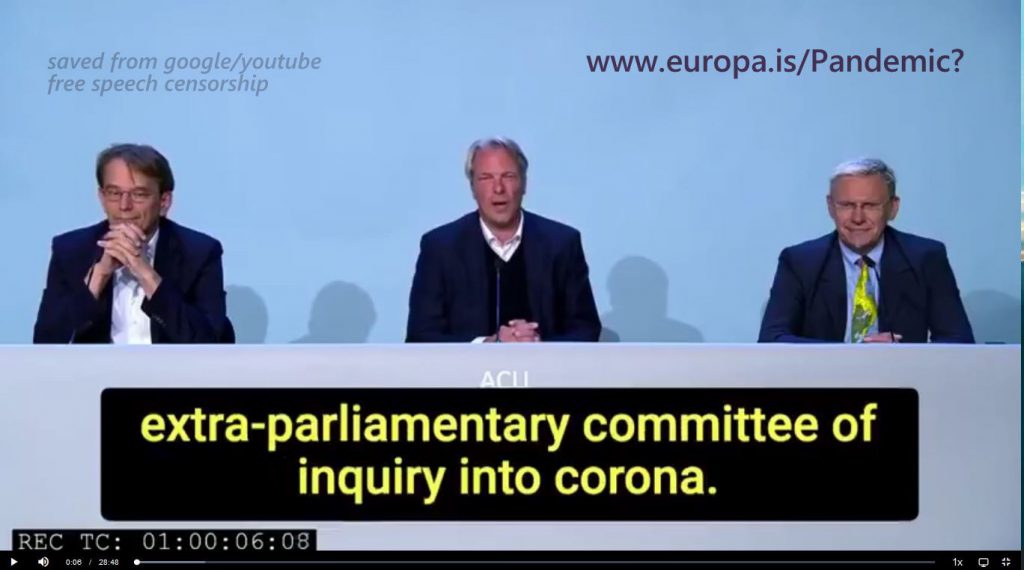Alemania - La Comisión de Investigación Extraparlamentaria COVID-19 - Conferencia de inicio 03 de julio de 2020